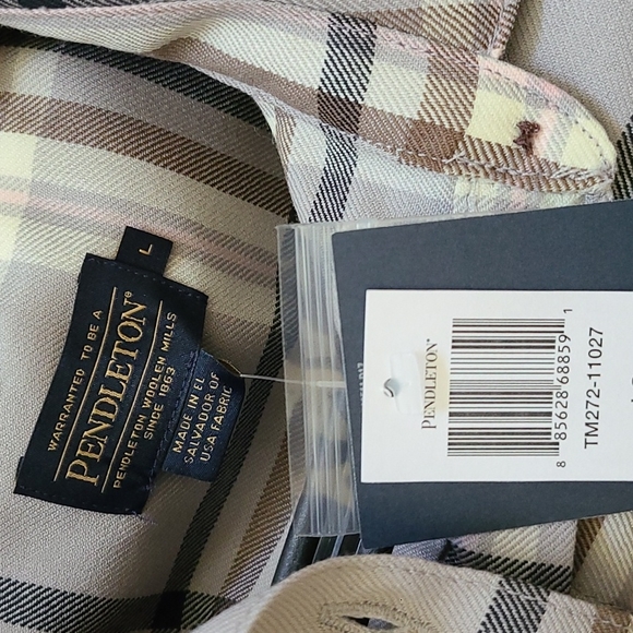 Pendleton wool checked wool short-sleeve collared shirt - Picture 5 of 5